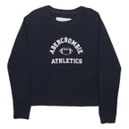ABERCROMBIE & FITCH Womens Navy Blue Crew Neck M Sweatshirt Athletics Cotton
