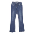 BAMBOO JEANS Womens Regular Fit Flared Denim Medium Blue W24 L32 Embellished