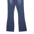 BAMBOO JEANS Womens Regular Fit Flared Denim Medium Blue W24 L32 Embellished