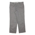 DICKIES Mens Cotton Blend Grey Regular Straight Trousers W34 L29 Workwear