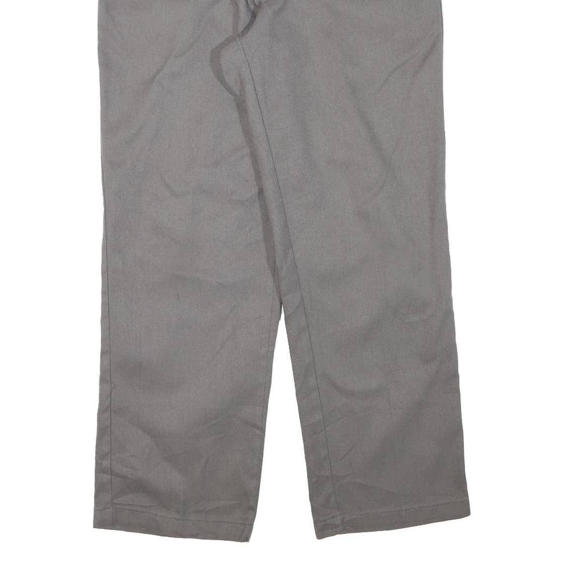 DICKIES Mens Cotton Blend Grey Regular Straight Trousers W34 L29 Workwear