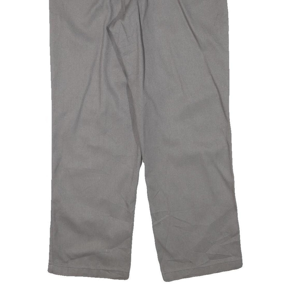 DICKIES Mens Cotton Blend Grey Regular Straight Trousers W34 L29 Workwear