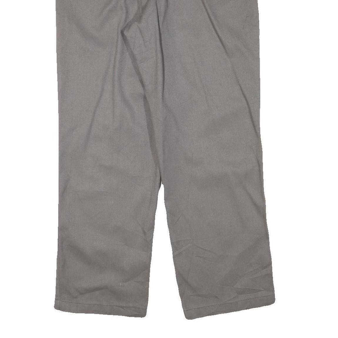 DICKIES Mens Cotton Blend Grey Regular Straight Trousers W34 L29 Workwear