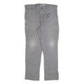 CARHARTT Mens Cotton Blend Grey Relaxed Straight Trousers W36 L32 Workwear
