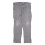 CARHARTT Mens Cotton Blend Grey Relaxed Straight Trousers W36 L32 Workwear