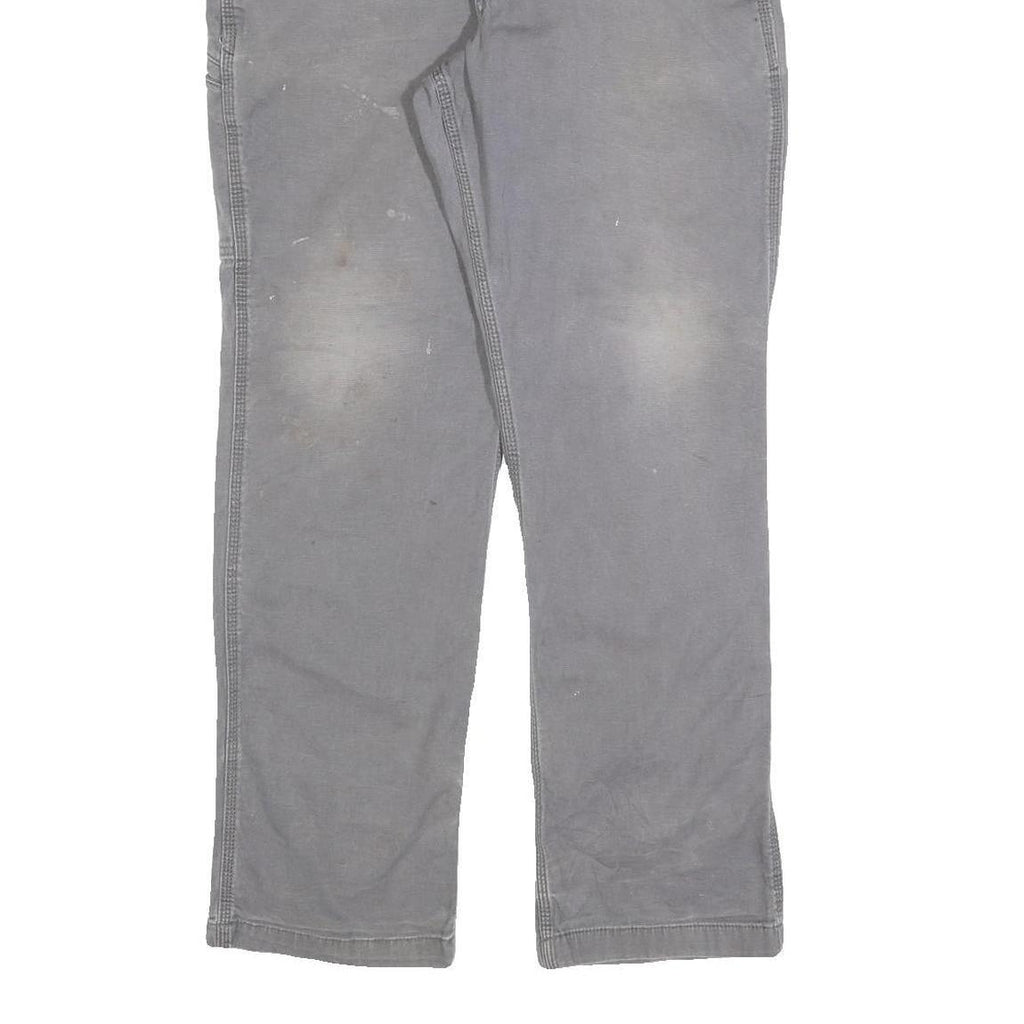 CARHARTT Mens Cotton Blend Grey Relaxed Straight Trousers W36 L32 Workwear