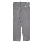 CARHARTT Mens Cotton Blend Grey Relaxed Straight Trousers W36 L32 Workwear