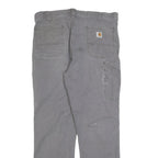CARHARTT Mens Cotton Blend Grey Relaxed Straight Trousers W36 L32 Workwear