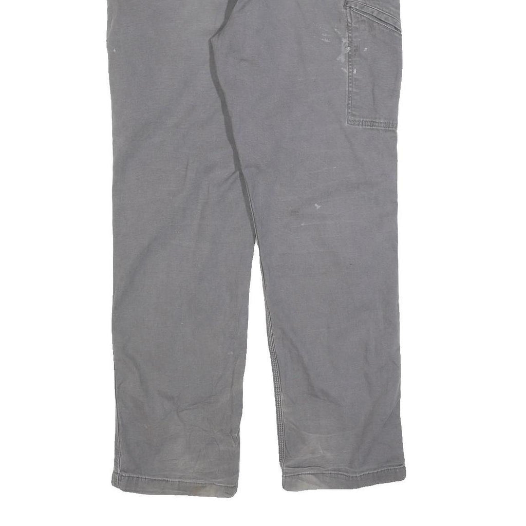 CARHARTT Mens Cotton Blend Grey Relaxed Straight Trousers W36 L32 Workwear