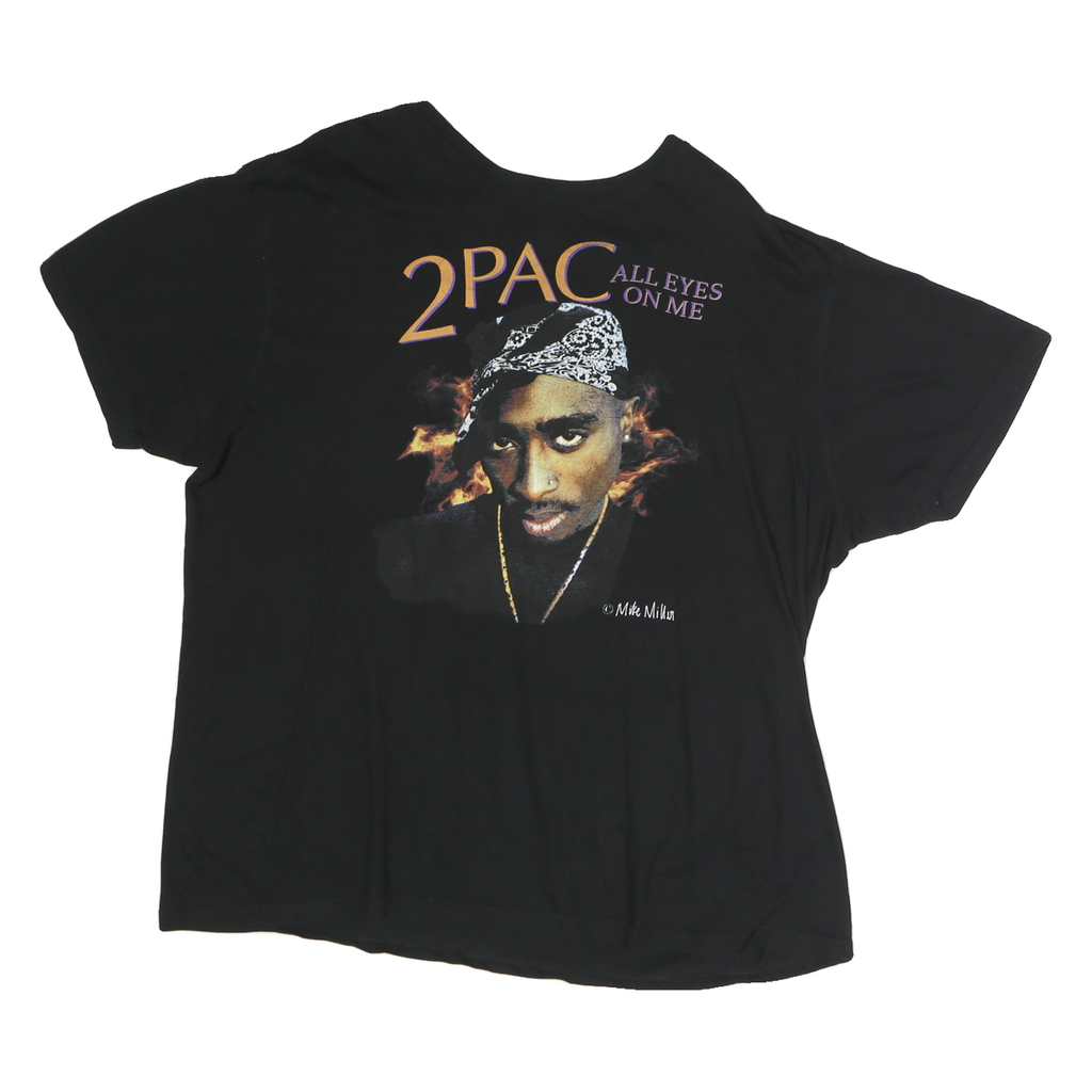 TUPAC Mens Black 2PAC All Eyes On Me Graphic T-Shirt XL Short Sleeve Crew Neck
