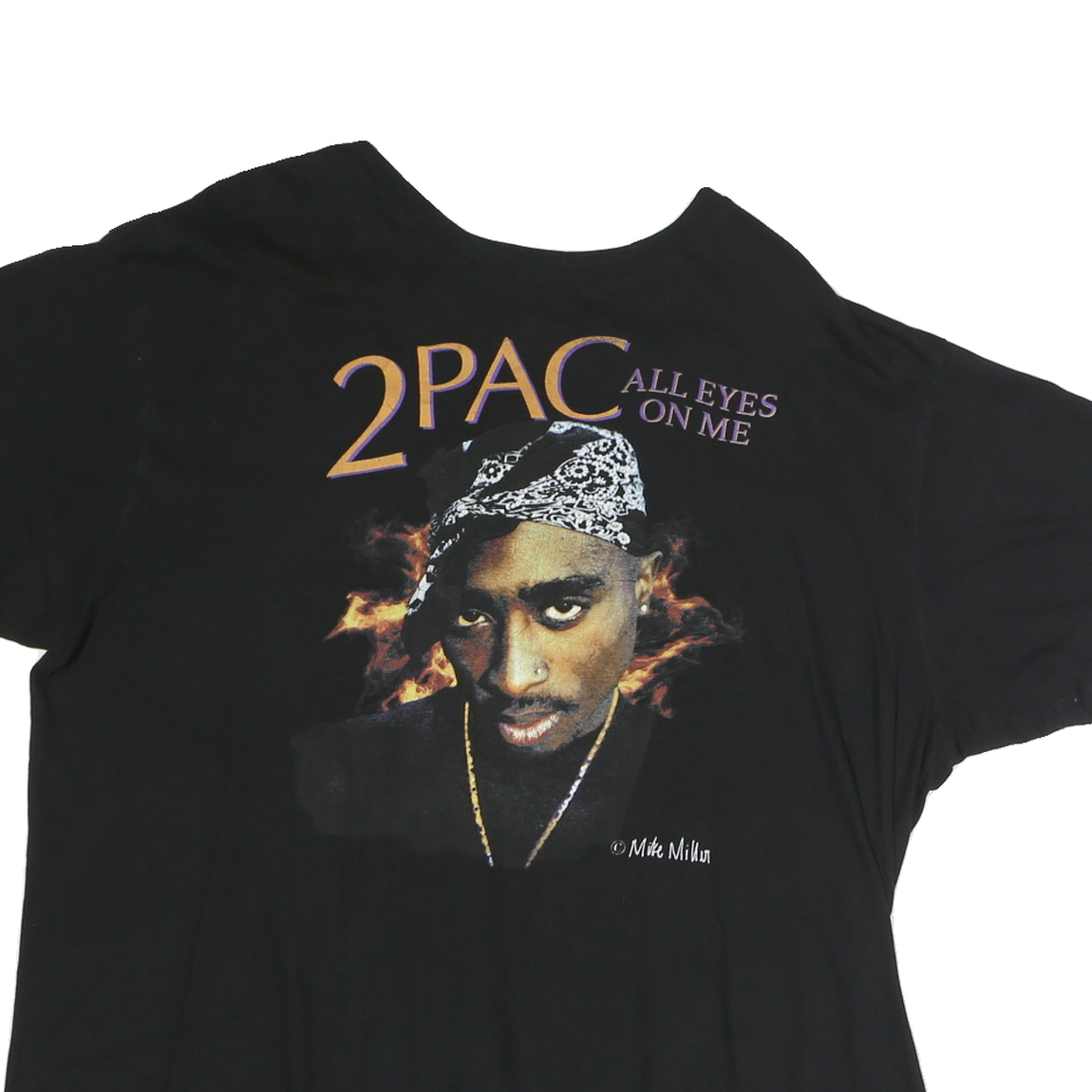 TUPAC Mens Black 2PAC All Eyes On Me Graphic T-Shirt XL Short Sleeve Crew Neck