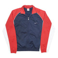 NIKE Mens Navy & Red Track Jacket M Polyester Zip Plain Sportswear