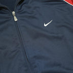 NIKE Mens Navy & Red Track Jacket M Polyester Zip Plain Sportswear