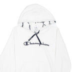 CHAMPION Womens White Hoodie L