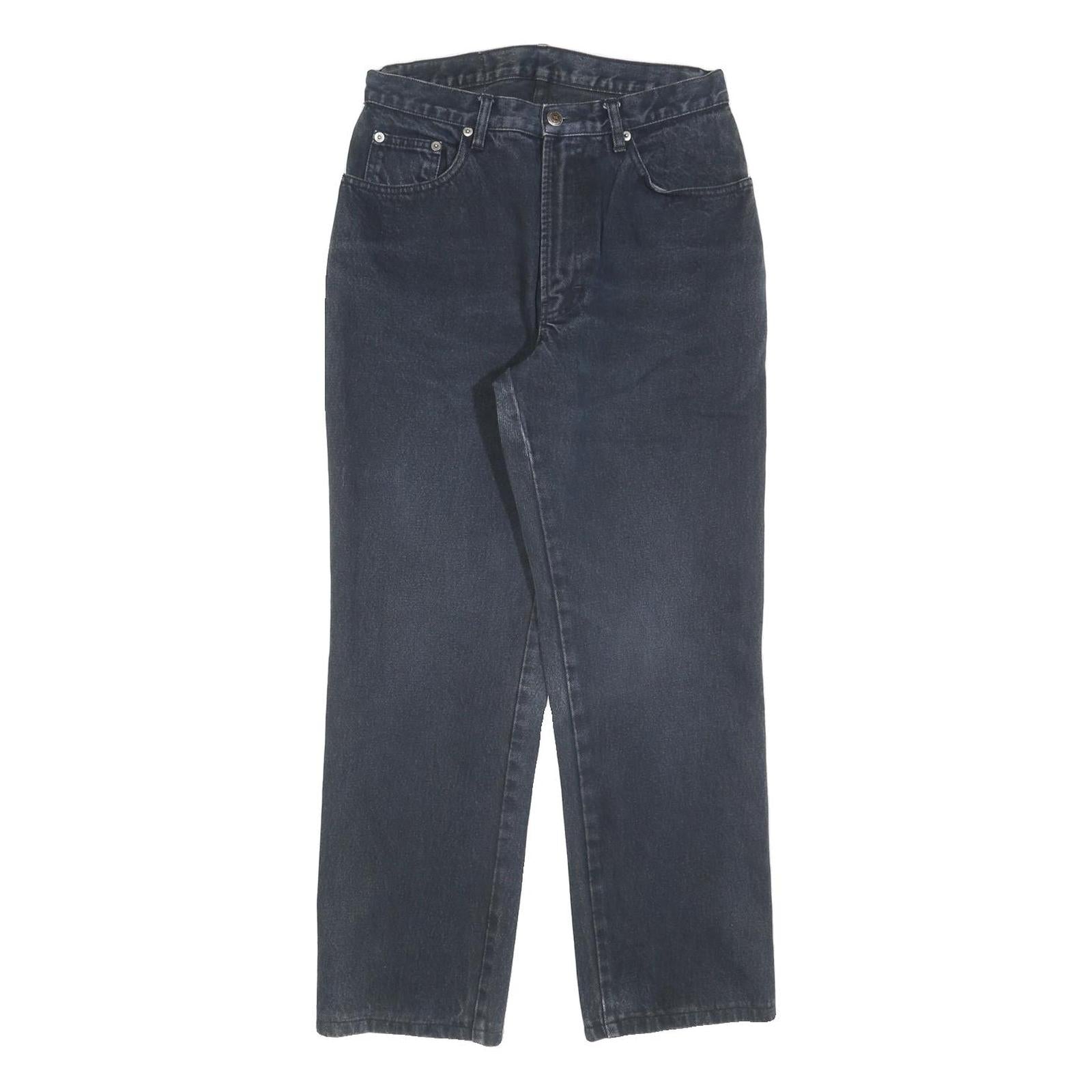 TEDDYS Womens Black Regular Fit Straight Denim Jeans W28 L28 Classic Style