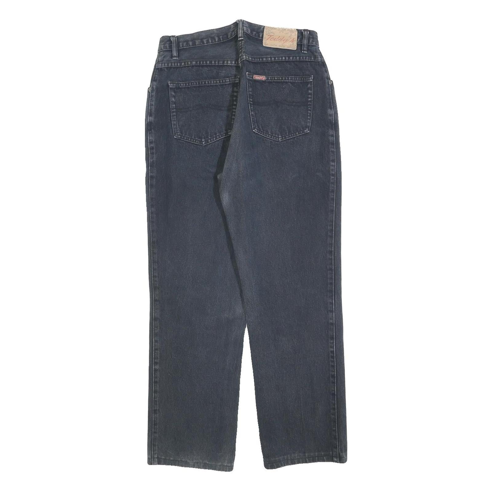 TEDDYS Womens Black Regular Fit Straight Denim Jeans W28 L28 Classic Style