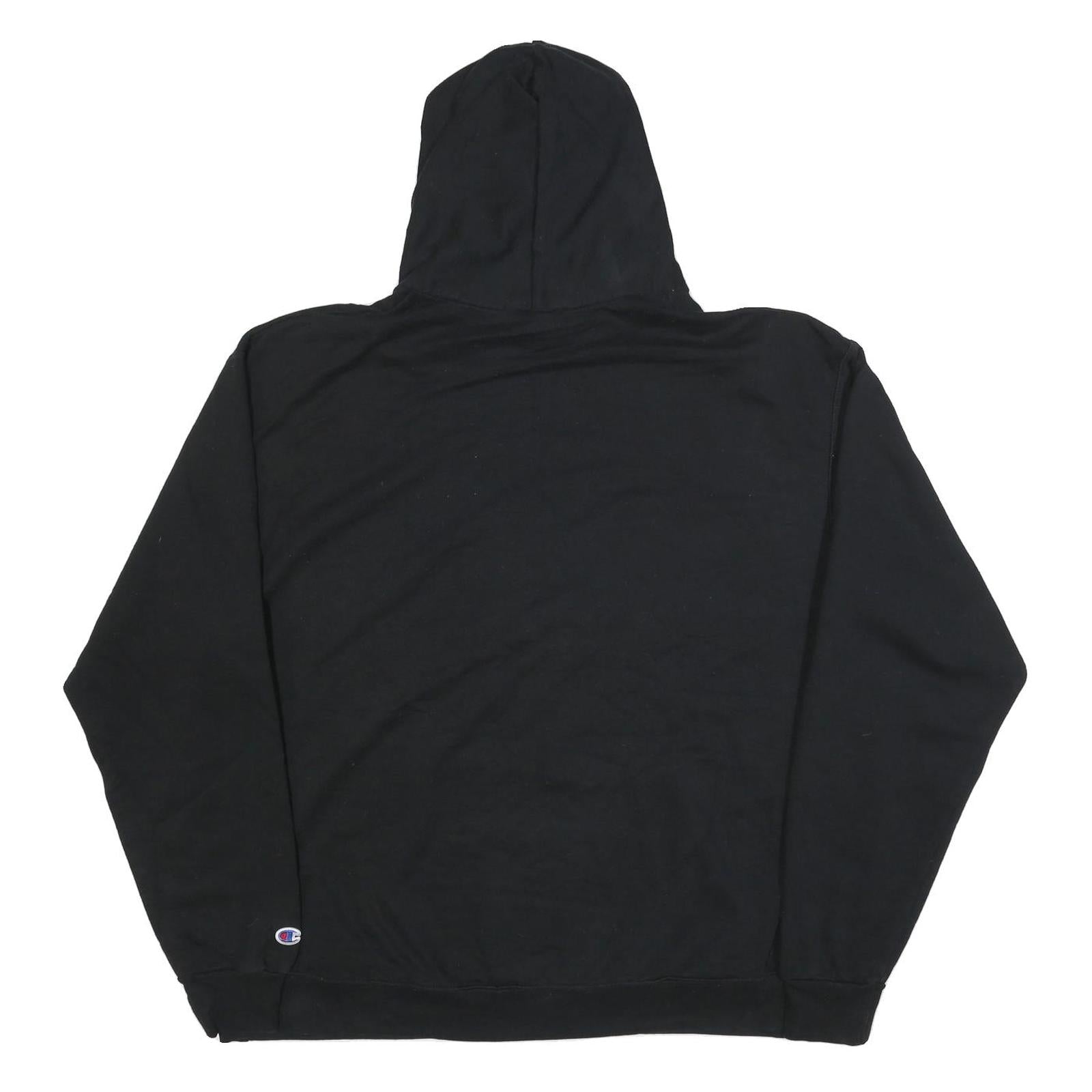CHAMPION Mens Black Hoodie 2XL Cotton Blend Pullover Hooded Sweatshirt