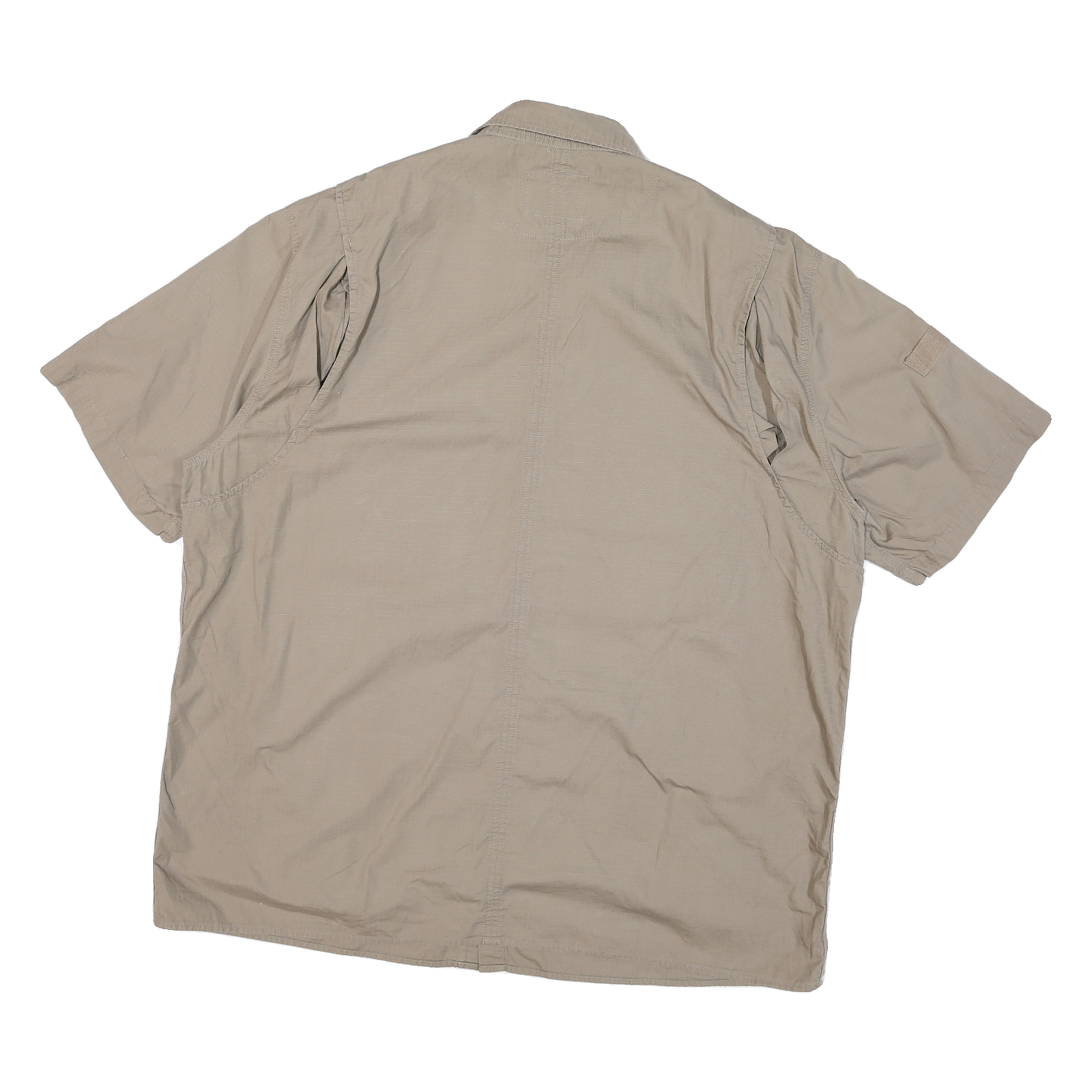 DICKIES Mens Beige Cotton Blend Work Shirt 2XL Button Pocket Short Sleeve