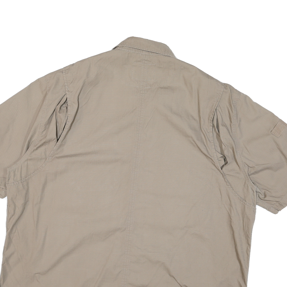 DICKIES Mens Beige Cotton Blend Work Shirt 2XL Button Pocket Short Sleeve