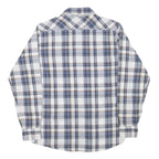 WRANGLER Mens Blue & Grey Check Shirt M Long Sleeve Cotton Blend Casual Button