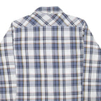 WRANGLER Mens Blue & Grey Check Shirt M Long Sleeve Cotton Blend Casual Button