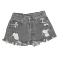 LEVI'S Womens Shorts Grey Distressed Denim XS W26 Ripped Frayed Hem Casual