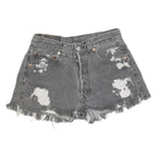 LEVI'S Womens Shorts Grey Distressed Denim XS W26 Ripped Frayed Hem Casual