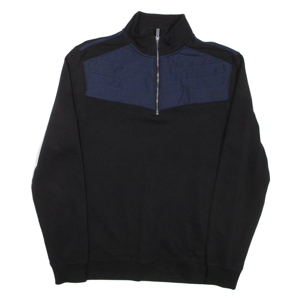 CALVIN KLEIN Mens Sweatshirt Black 1/4 Zip M