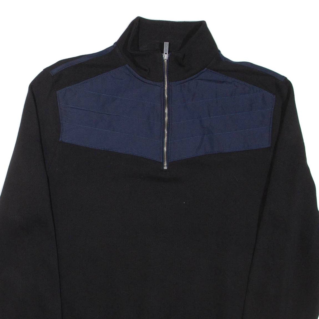 CALVIN KLEIN Mens Sweatshirt Black 1/4 Zip M