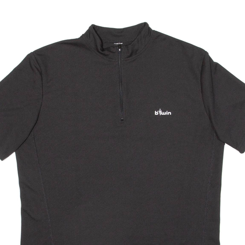 Cycling Mens Jersey Black 1/4 Zip L