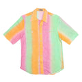 SANDOVAL Mens Pastel Orange & Pink & Green Casual Shirt M Cotton Blend Short