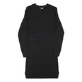 JACK WILLS Womens Black Cotton Blend Jersey Midi Dress Long Sleeve UK 12 Ribbed