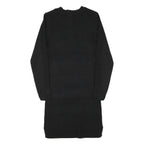 JACK WILLS Womens Black Cotton Blend Jersey Midi Dress Long Sleeve UK 12 Ribbed