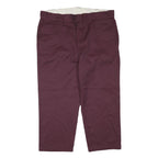 DICKIES Mens Polyester Blend Burgundy Regular Straight Trousers W40 L25 Workwear