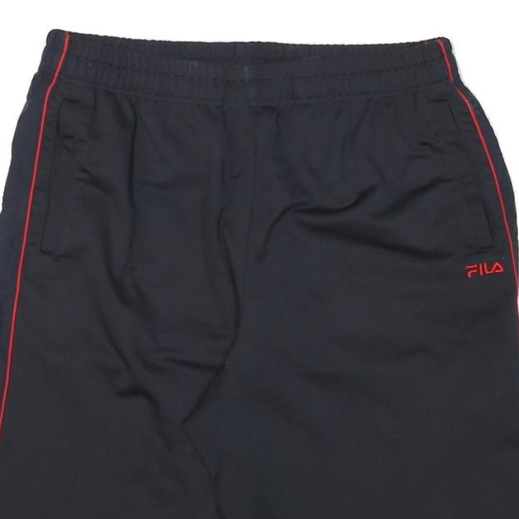 FILA Mens Shorts Black & Red Casual M W28 Polyester Blend Sports Logo