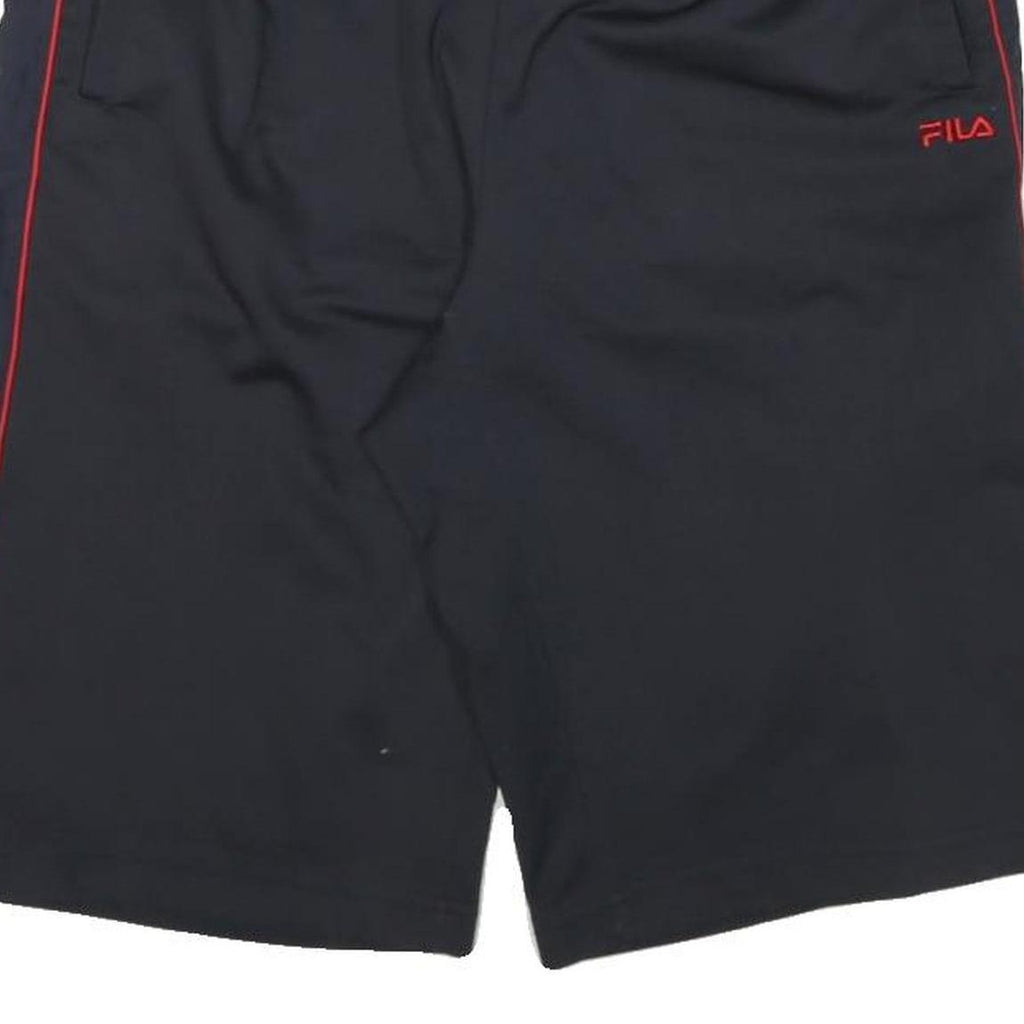 FILA Mens Shorts Black & Red Casual M W28 Polyester Blend Sports Logo