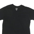 CALVIN KLEIN JEANS Mens Black V-Neck T-Shirt M Cotton Blend Crew Neck Short