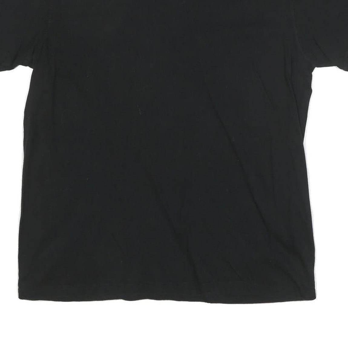 CALVIN KLEIN JEANS Mens Black V-Neck T-Shirt M Cotton Blend Crew Neck Short