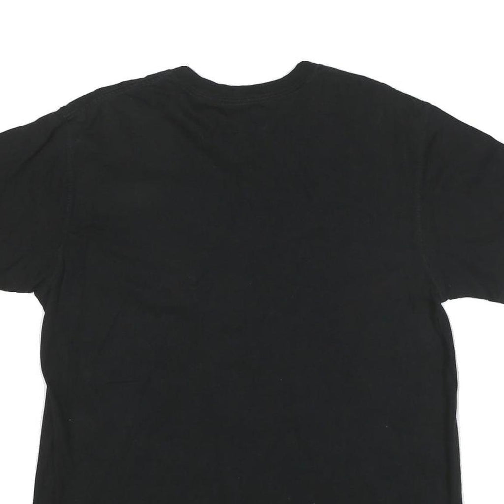 CALVIN KLEIN JEANS Mens Black V-Neck T-Shirt M Cotton Blend Crew Neck Short