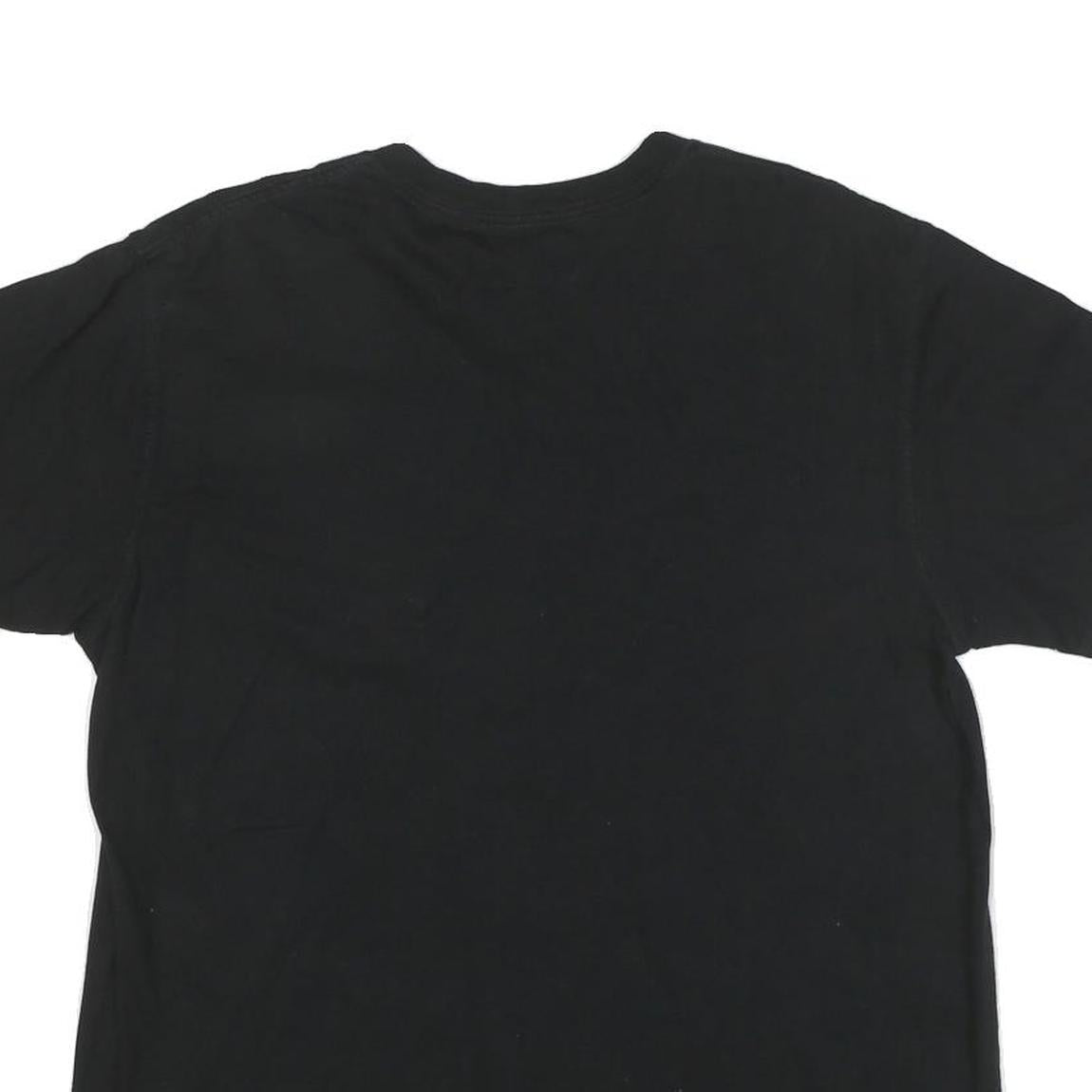CALVIN KLEIN JEANS Mens Black V-Neck T-Shirt M Cotton Blend Crew Neck Short