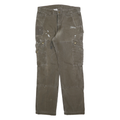 CARHARTT Mens Cotton Blend Brown Regular Fit Straight Leg Trousers W32 L32