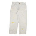 CARHARTT Mens Cotton Blend Cream Relaxed Straight Trousers W32 L27 Workwear