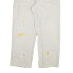 CARHARTT Mens Cotton Blend Cream Relaxed Straight Trousers W32 L27 Workwear