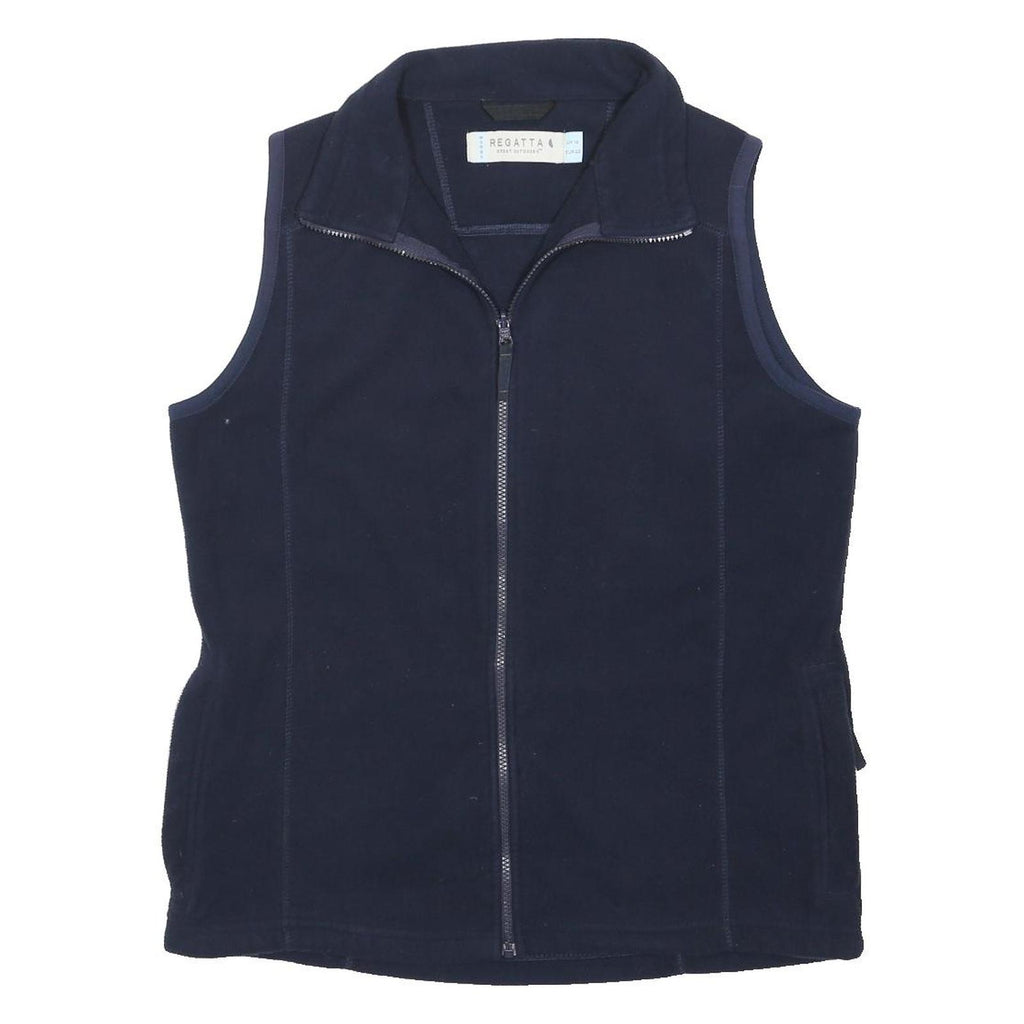 REGATTA Womens Navy Fleece Sleeveless Jacket UK 14 Outdoor Casual Zip