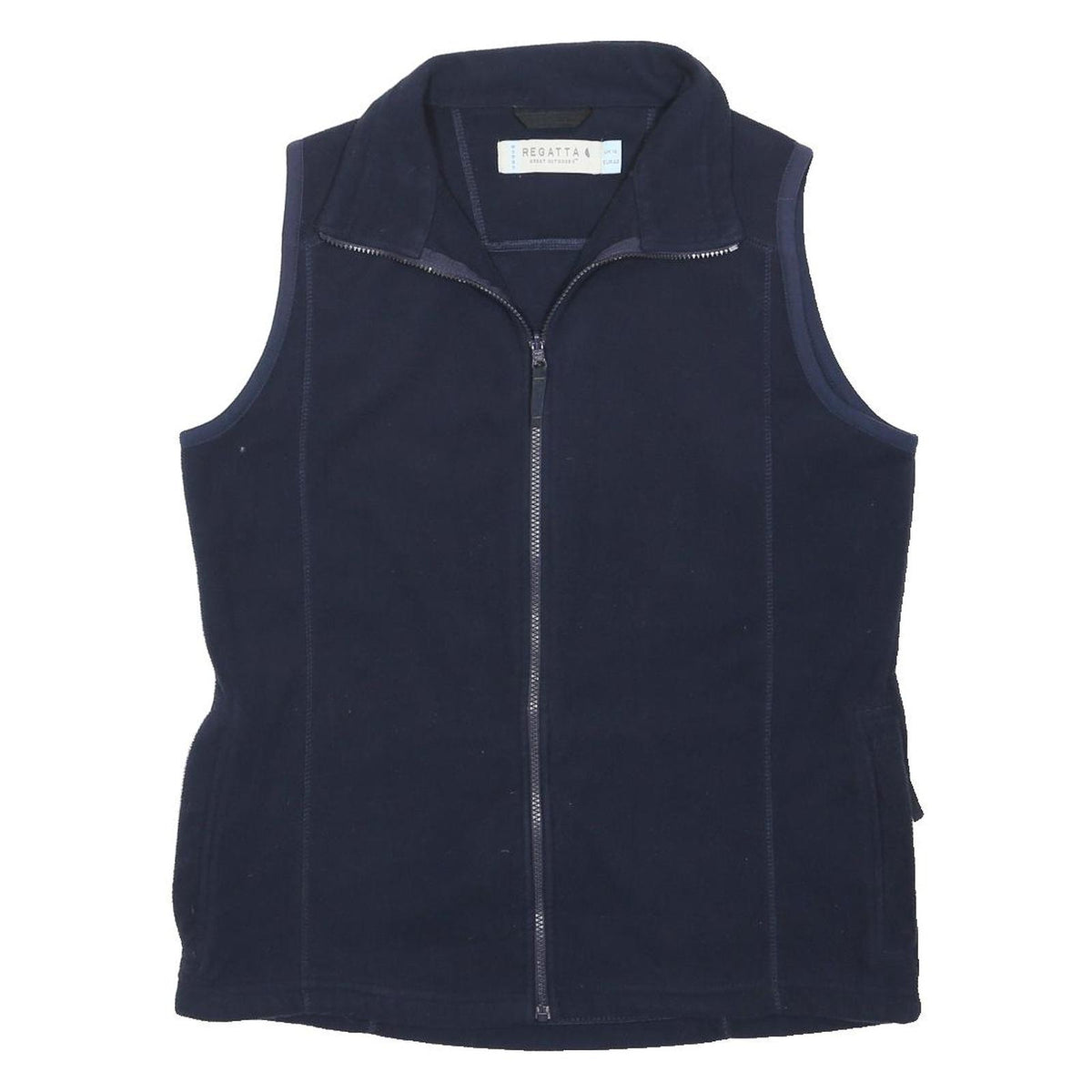 REGATTA Womens Navy Fleece Sleeveless Jacket UK 14 Outdoor Casual Zip