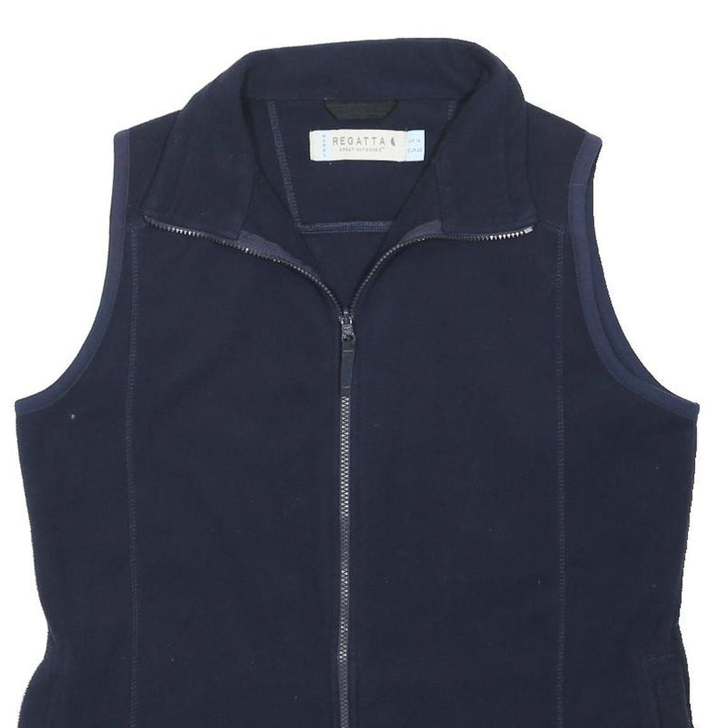 REGATTA Womens Navy Fleece Sleeveless Jacket UK 14 Outdoor Casual Zip