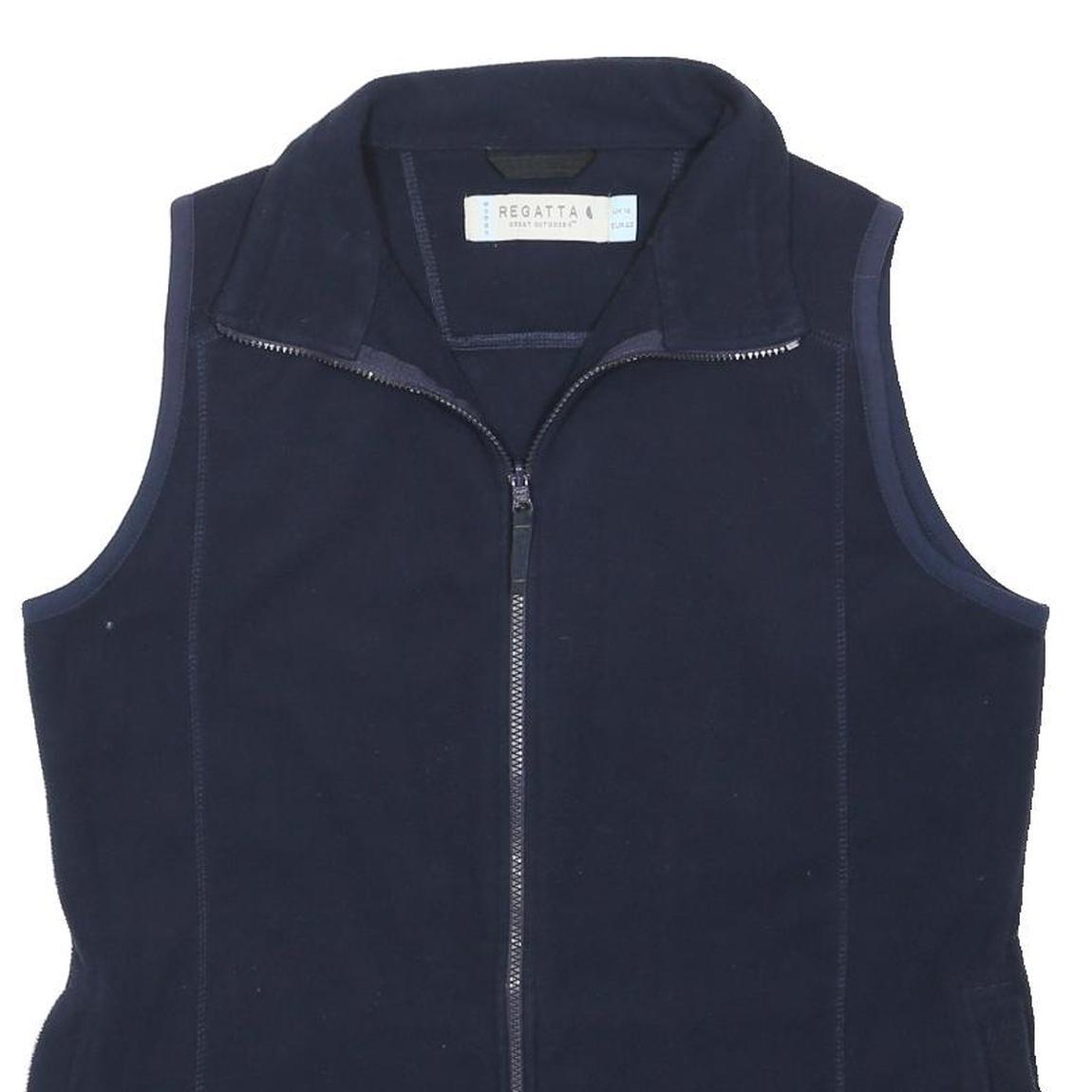 REGATTA Womens Navy Fleece Sleeveless Jacket UK 14 Outdoor Casual Zip