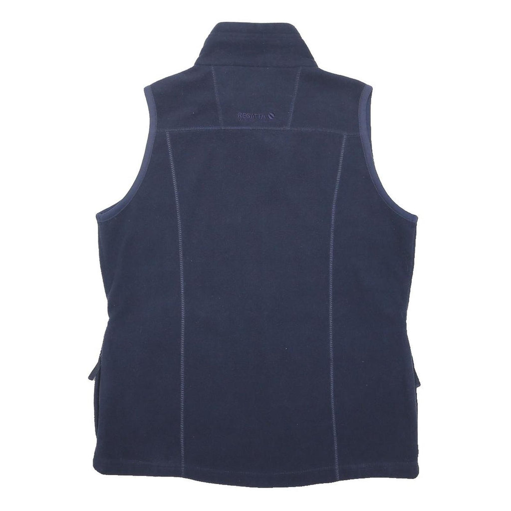 REGATTA Womens Navy Fleece Sleeveless Jacket UK 14 Outdoor Casual Zip