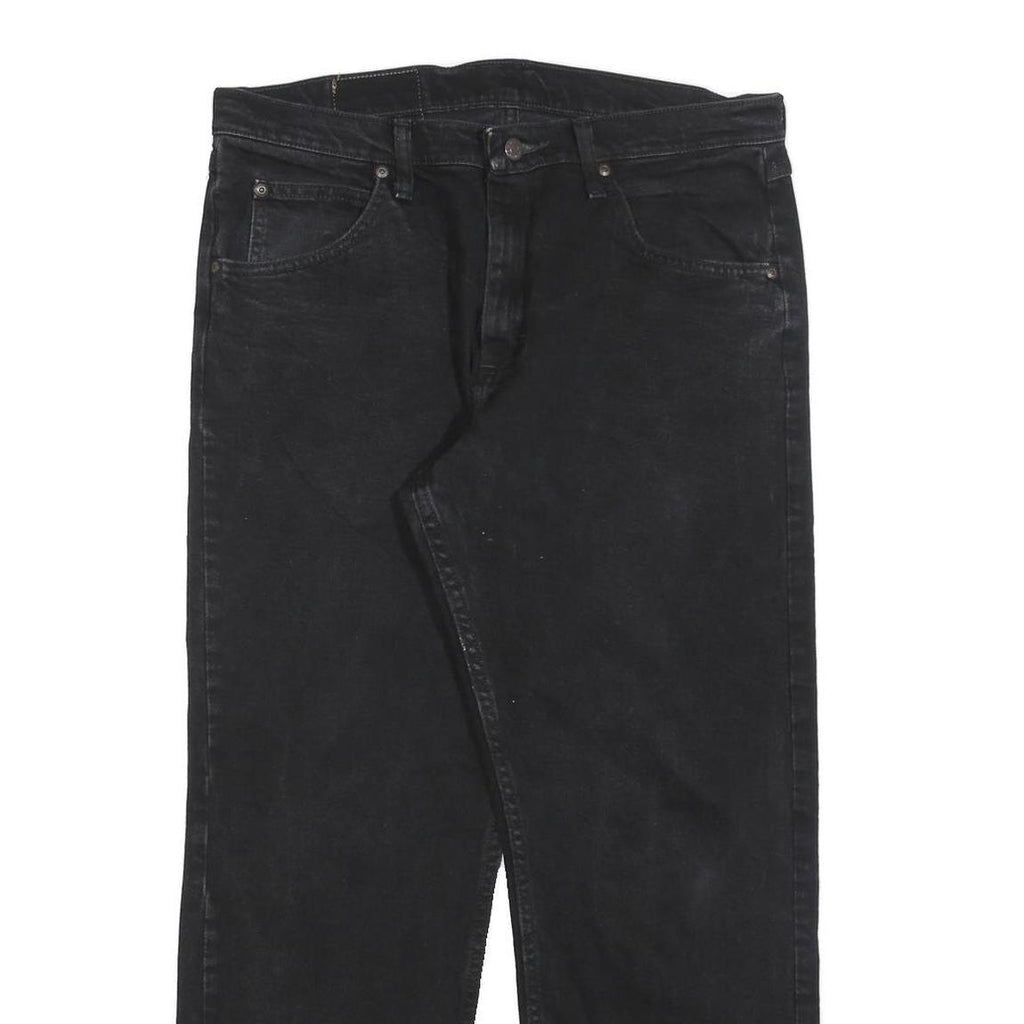WRANGLER Mens Black Relaxed Jeans Denim W33 L27 Comfortable Casual Zip Closure