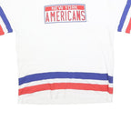 LNH Mens White Red & Blue New York Americans Graphic T-Shirt L Short Sleeve Crew